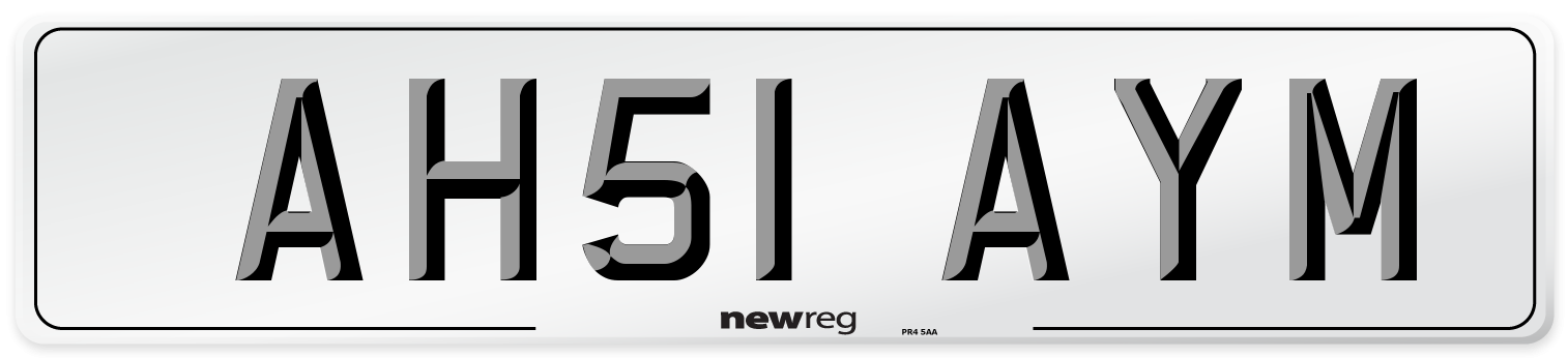 AH51 AYM Number Plate from New Reg